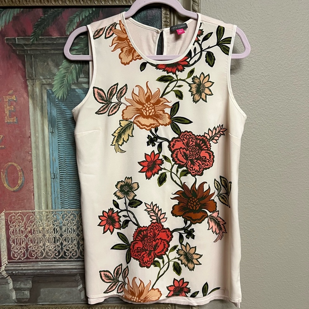 Vince Camuto Multicolor Floral Sleeveless Top
